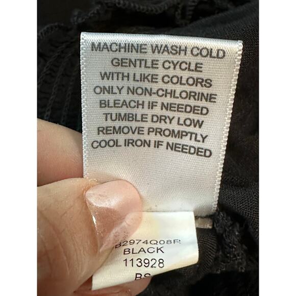 Living Doll black off shoulder boho top size Small - Picture 5 of 14